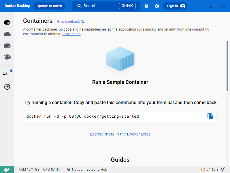 Docker DesktopのHello World
