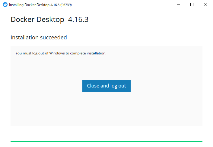 Docker Desktopインストール完了
