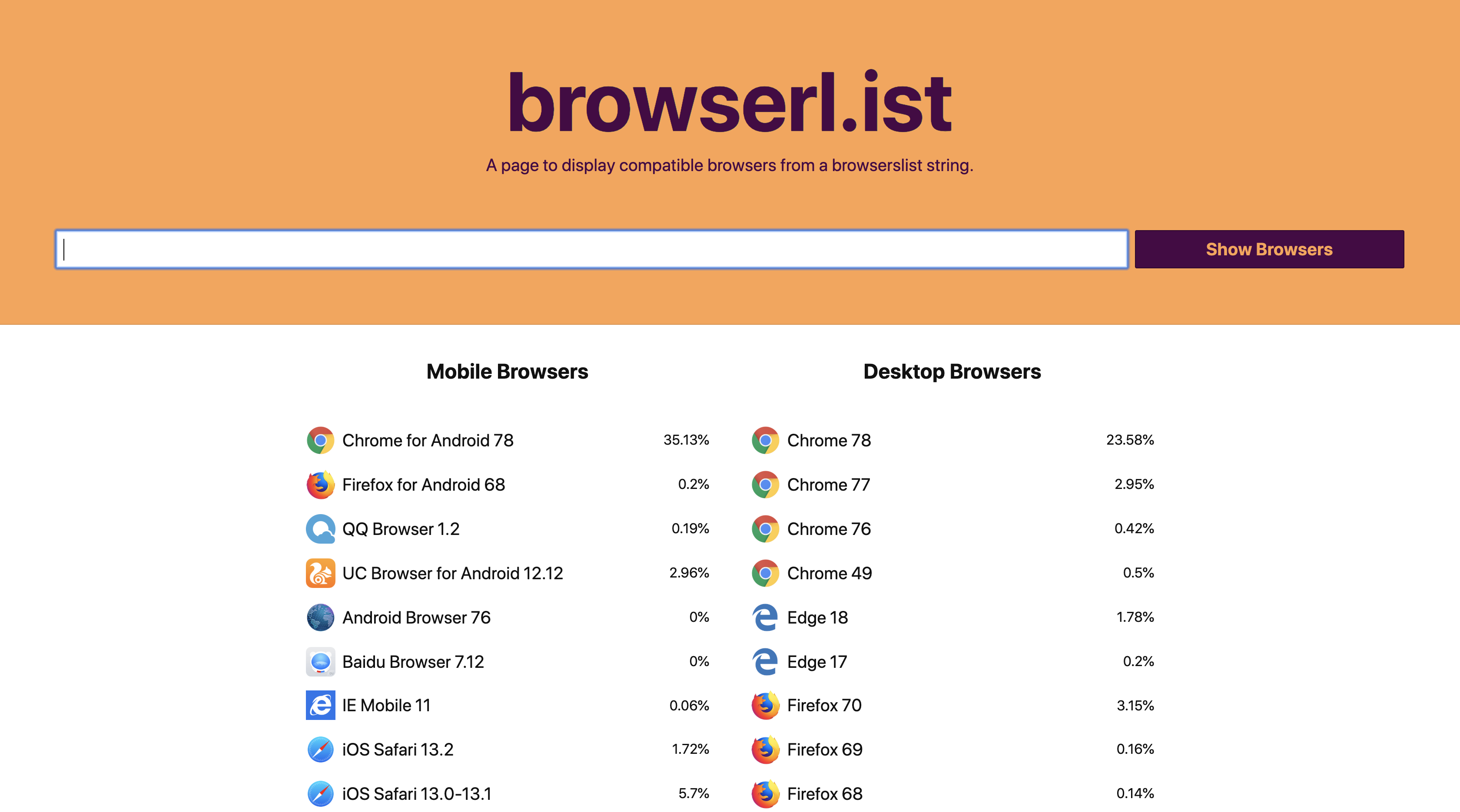 browserlist