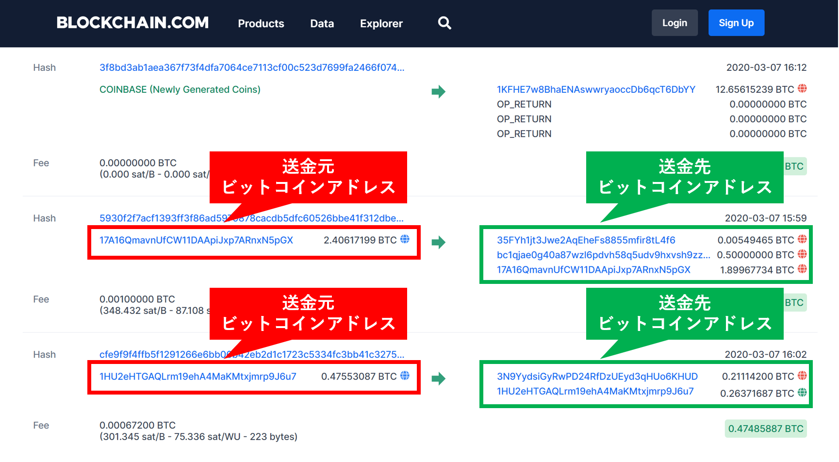 Webブラウザからビットコインの取引台帳を覗いてみる Qiita