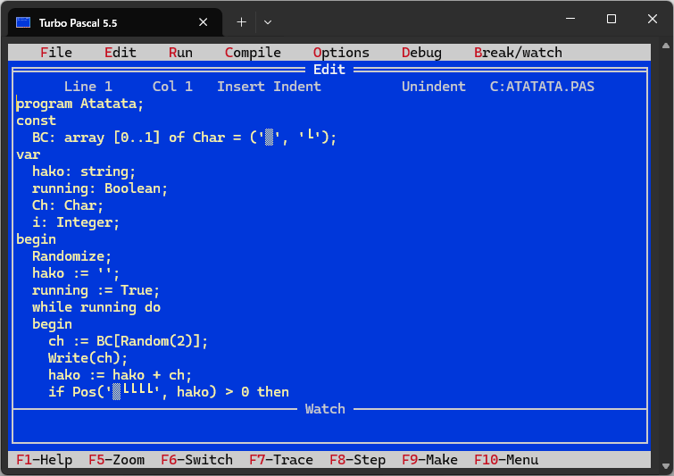 Hello World あたたたた Turbo Pascal 編 #プログラミング - Qiita