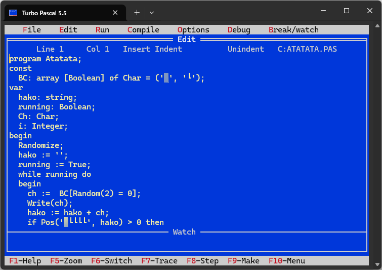 Hello World あたたたた Turbo Pascal 編 #プログラミング - Qiita