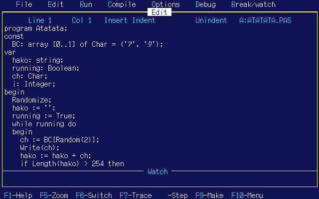 Hello World あたたたた Turbo Pascal 編 #プログラミング - Qiita