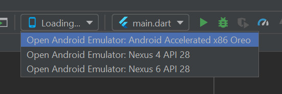 Flutter Android Studio のtarget Selectorが Loading で固まり エミュレータが選択できない問題 Qiita