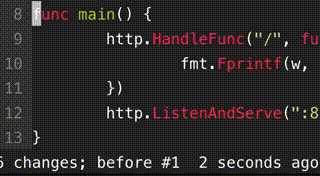 ビジュアルモードで複数の行頭に文字を挿入している様子