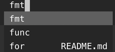 vimの入力補完機能を使っている様子
