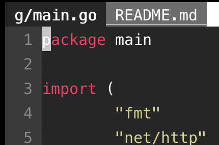複数のファイルをタブで開いている様子