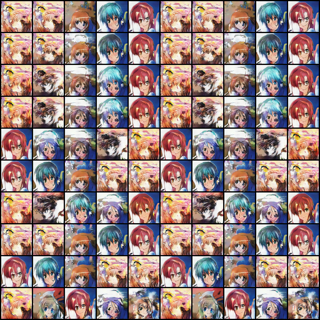 Ac Ganでアニメの顔画像を生成してみた Qiita