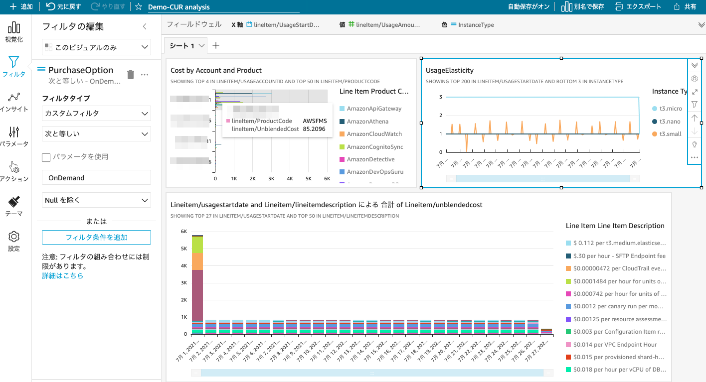 QuickSight on S3 でCURを可視化 AWS Qiita