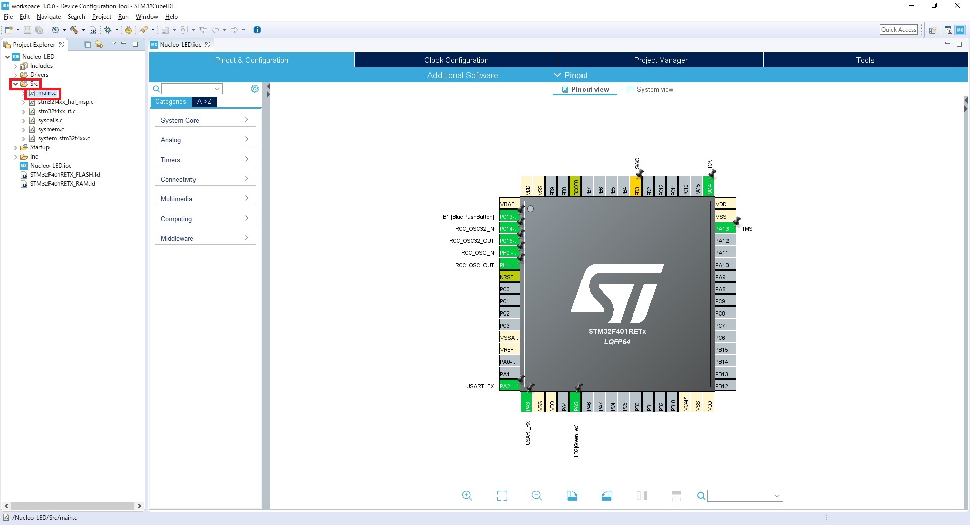 STM32CubeIDEを使ってみよう How To STM32CubeIDE 日本語版 Lチカ編 #STM32CubeMX - Qiita