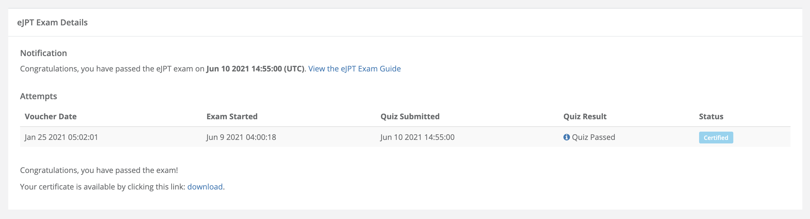 eLearnSecurity Junior Tester, eJPT 認定受験記〜勉強方法と試験の感想〜 初心者