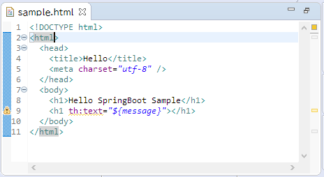 Thymeleafで開発中にhtml内のth属性にwarningがついてしまう Qiita