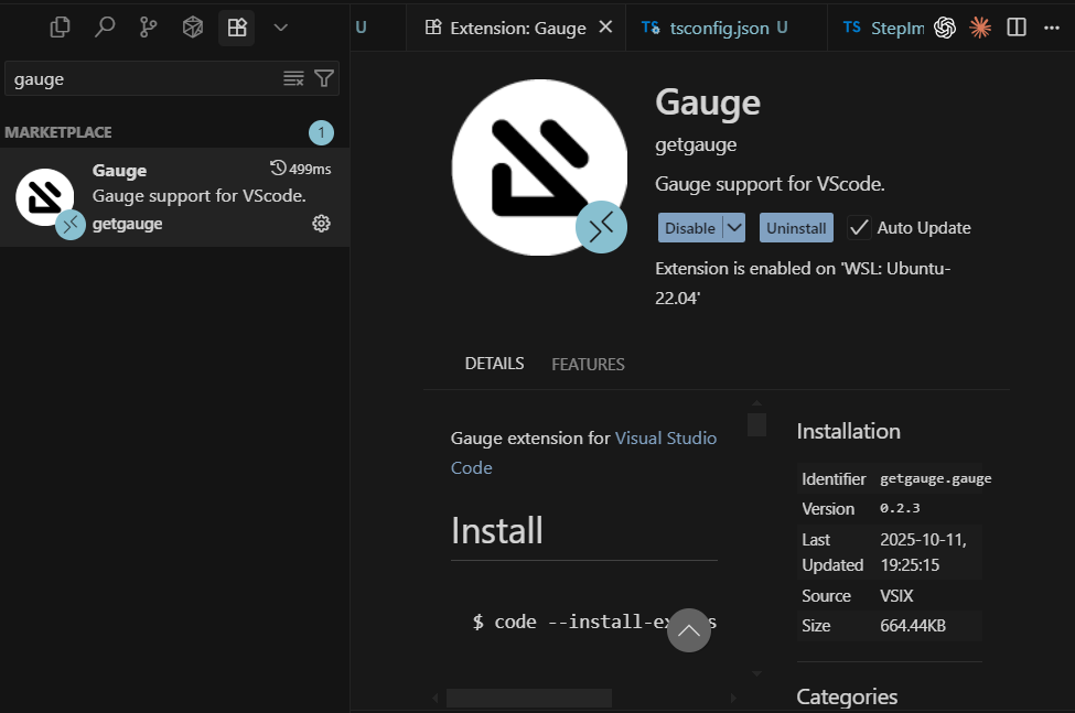Gauge Extension Screenshot