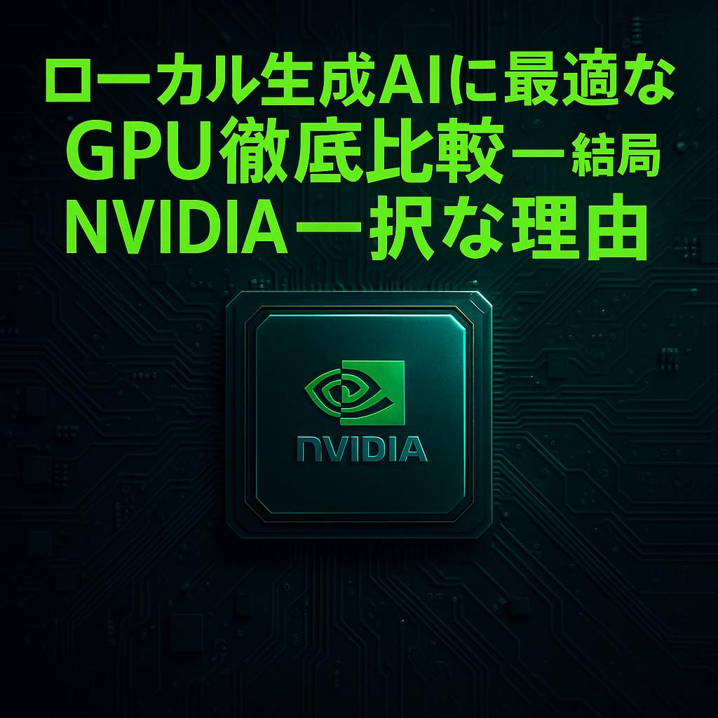 2025年最新版】ローカル生成AIに最適なGPU徹底比較──結局 NVIDIA 一