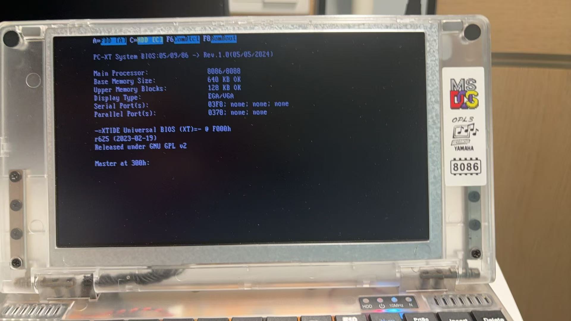 x86 16bit 画面描画の練習(BIOS使用版) 8086実機実験 #アセンブリ言語