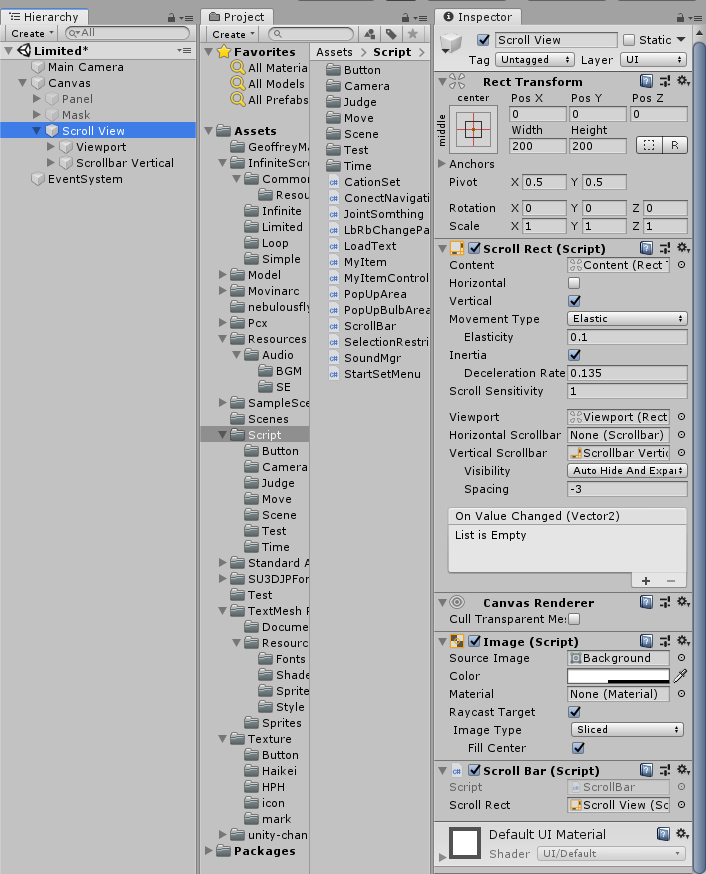 【Unity】 ScrollBarをScrollRect.verticalNormalizedPositionを使ってスティックで操作する