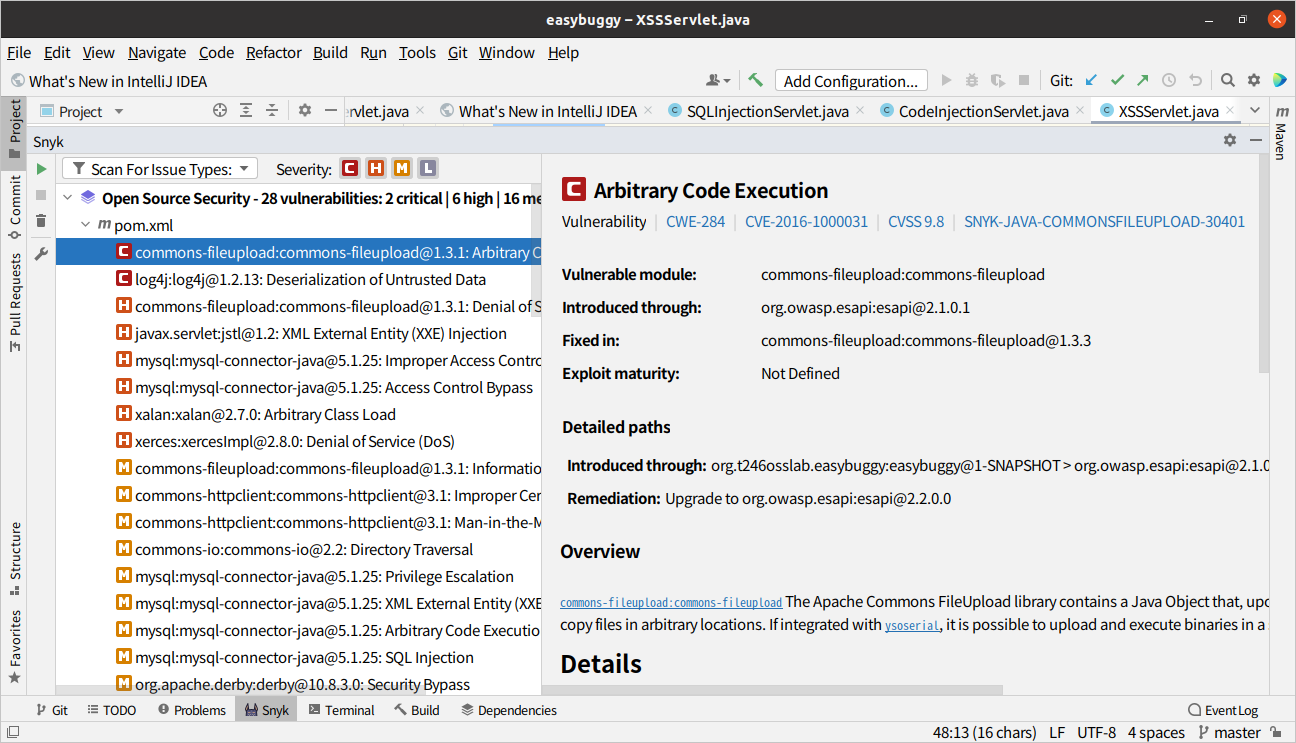 脆弱性検出ツール「Snyk Vulnerability Scanner」 vs. 脆弱性だらけのアプリケーション「EasyBuggy
