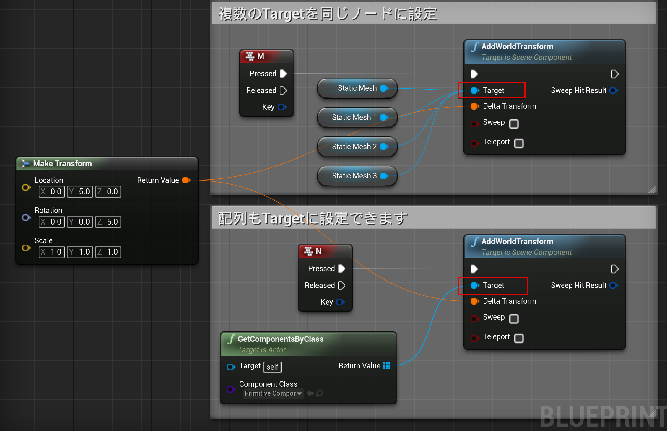 [UE4]Targetに複数の要素を一撃で投入する UnrealEngine4 Qiita