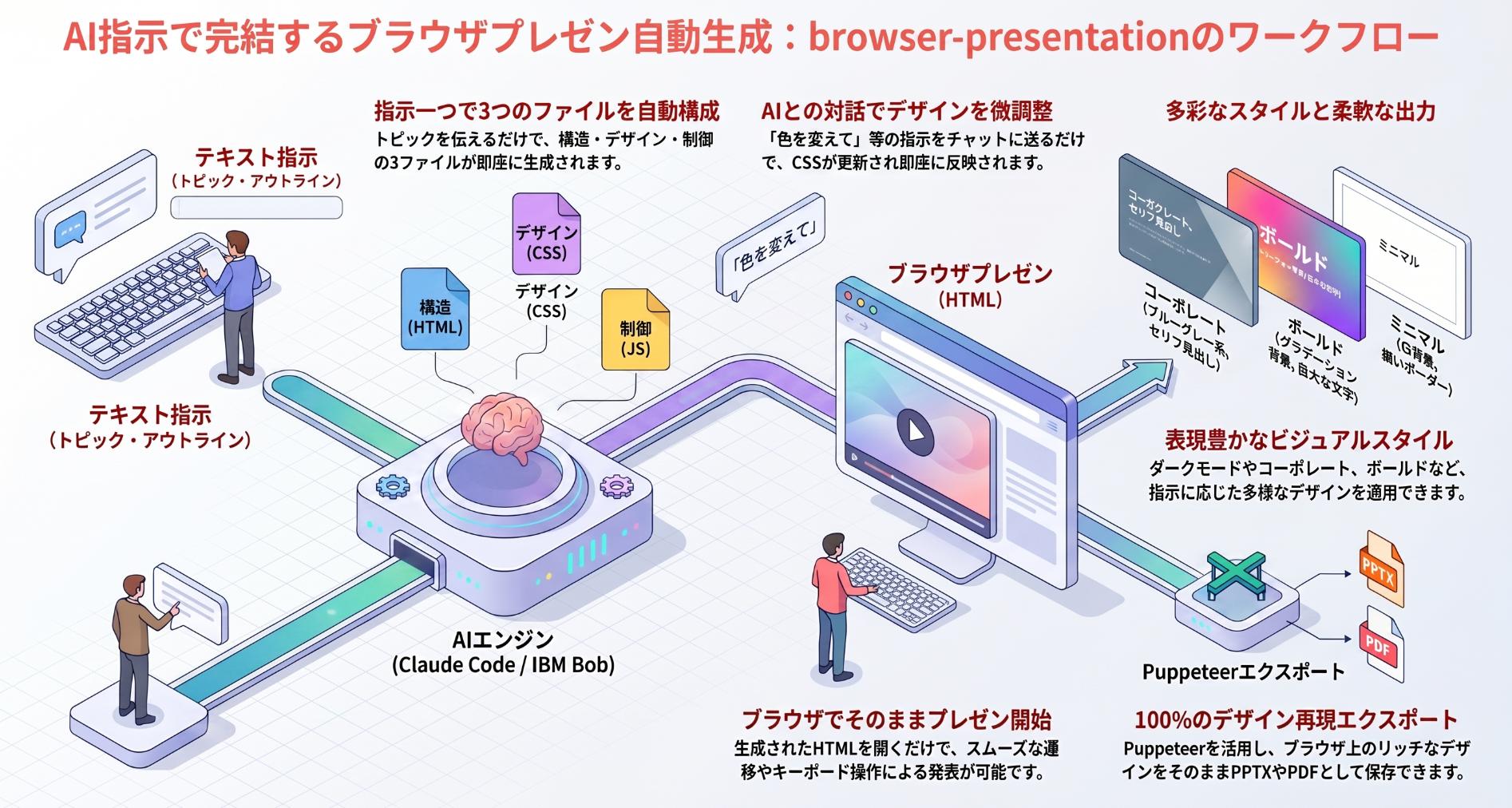 IBM Bob / Claude Code でブラウザプレゼンを自動生成するスキル