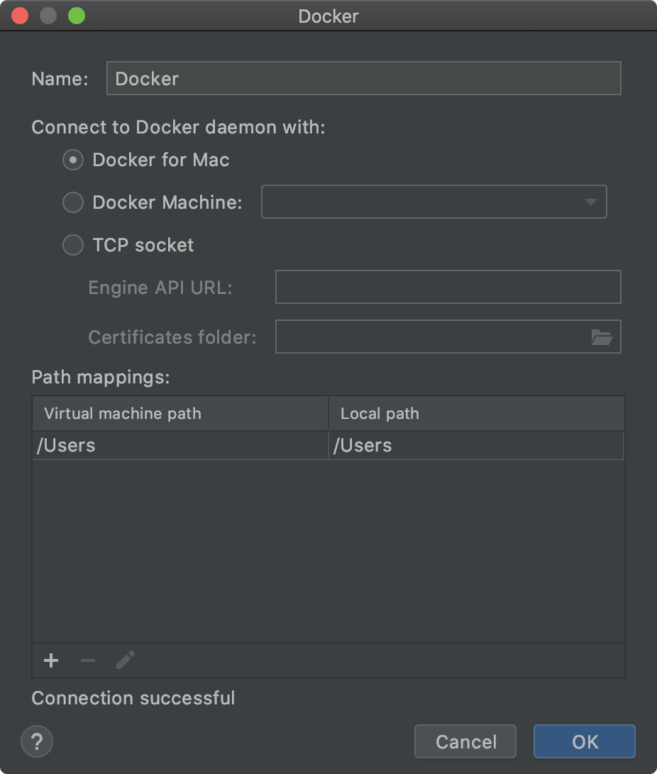 pycharm docker machine mac