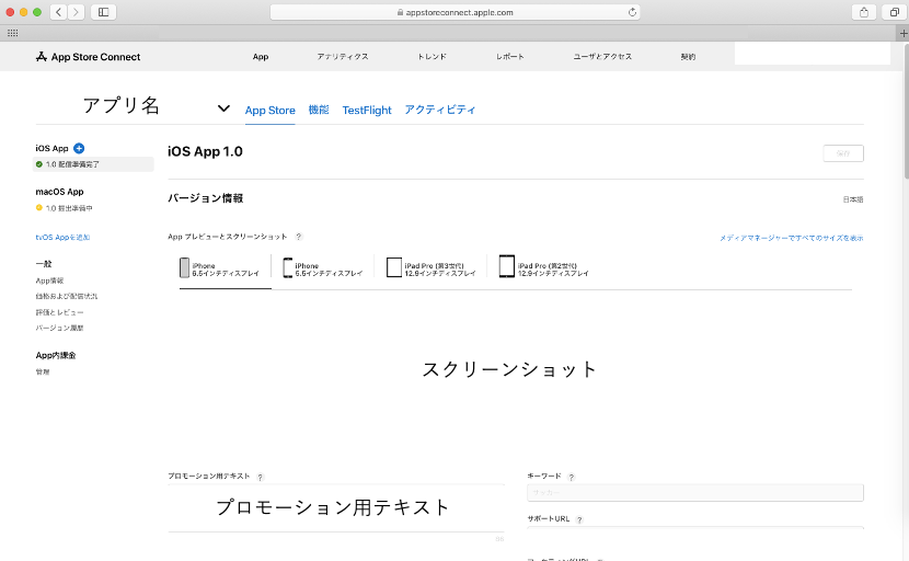 App Store Connect 著作権に関するエラー Qiita
