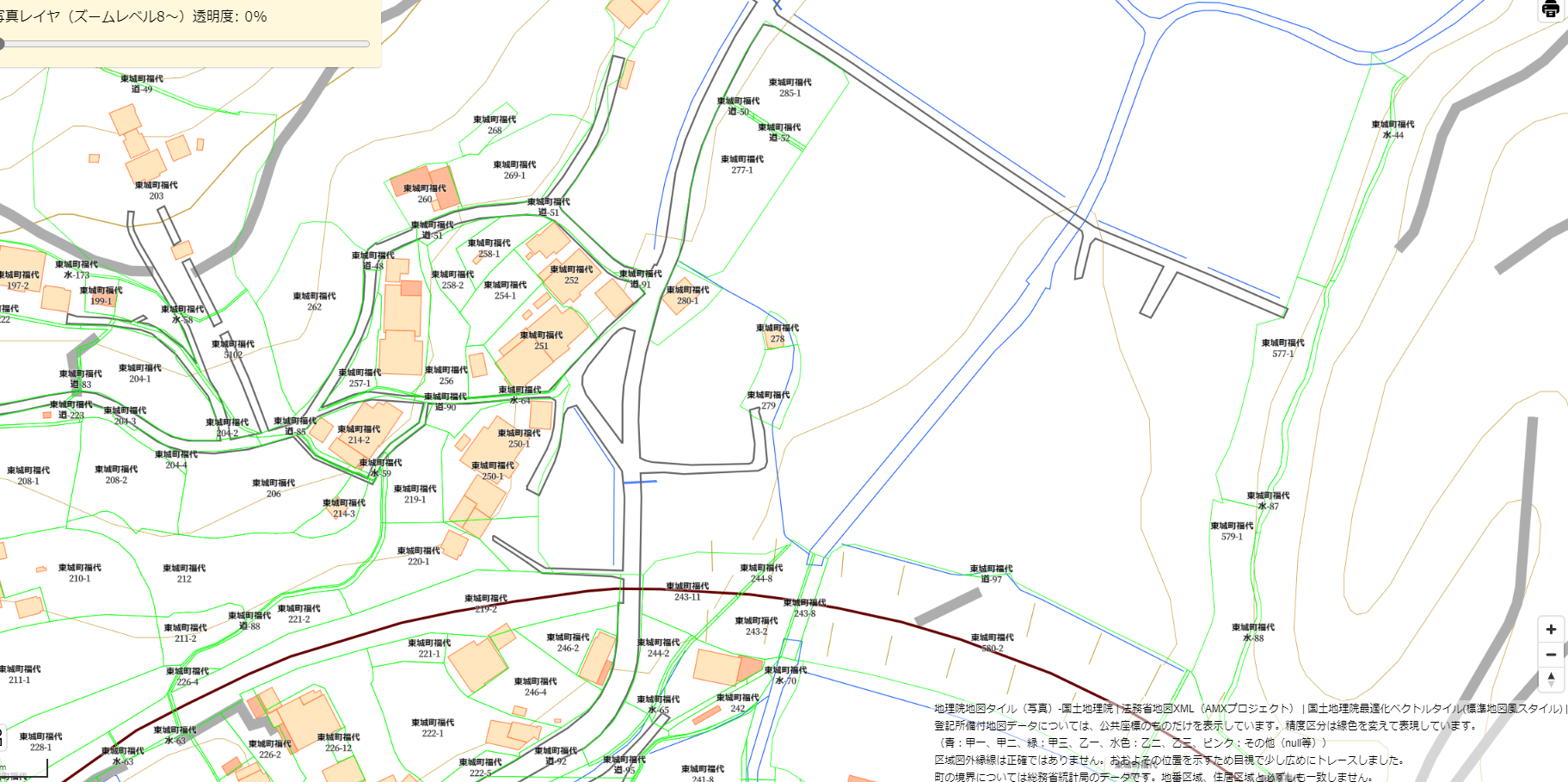 地図XMLの投影法を考える： 各都道府県の投影法をチェックする（地図