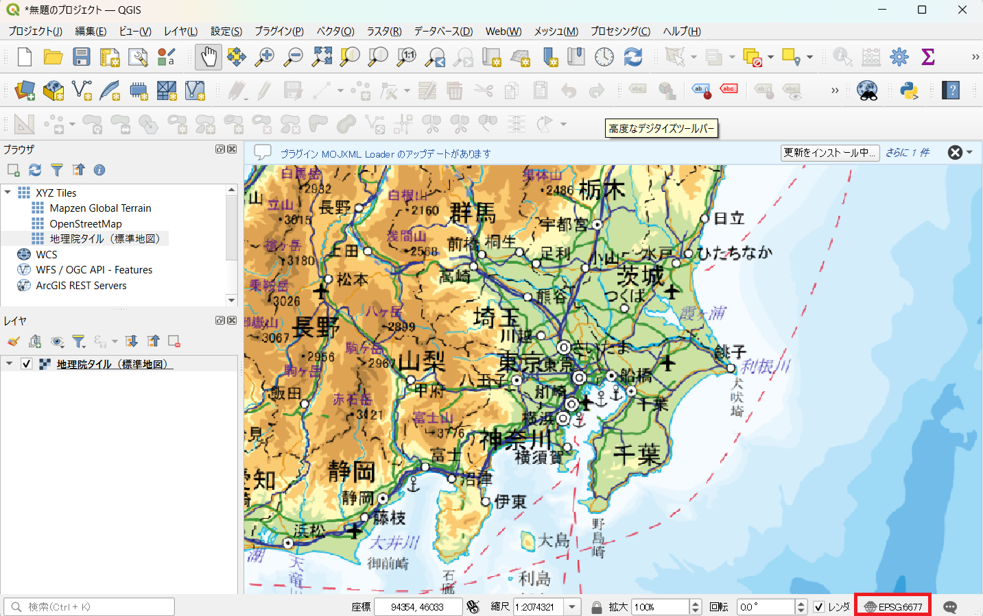 土浦市大岩田の法務省登記所備付地図XML（日本測地系の変換漏れ？）を