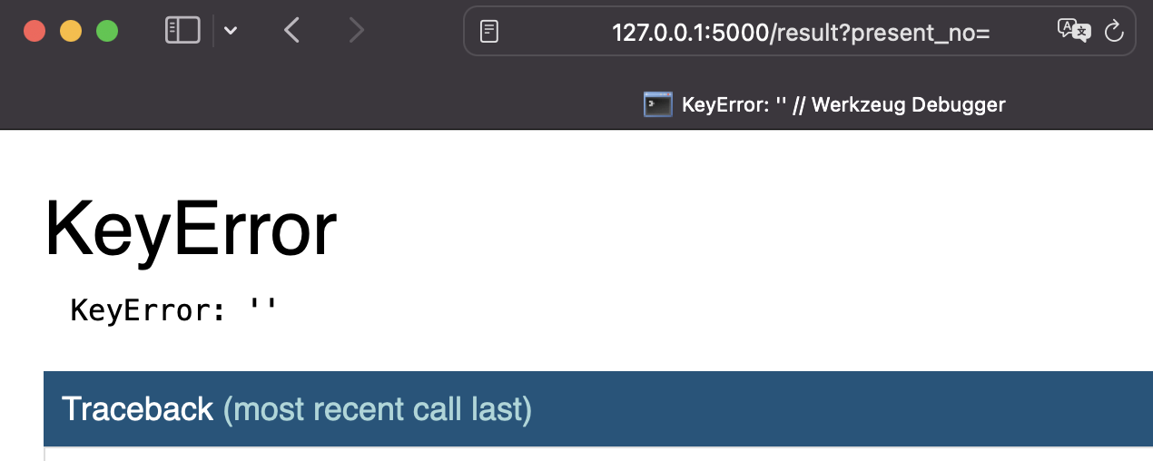 【Flask】request.args実行時のエラー違いを確認する Python Qiita