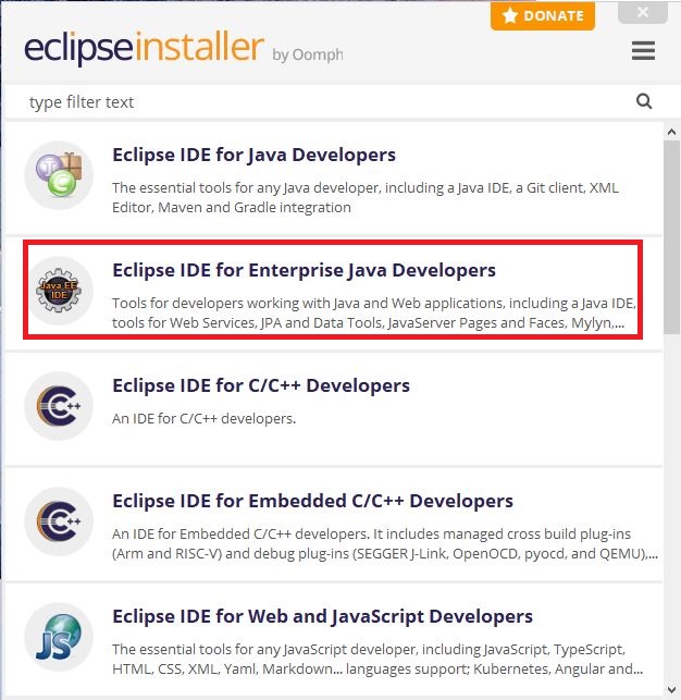 download eclipse ide for enterprise java developers