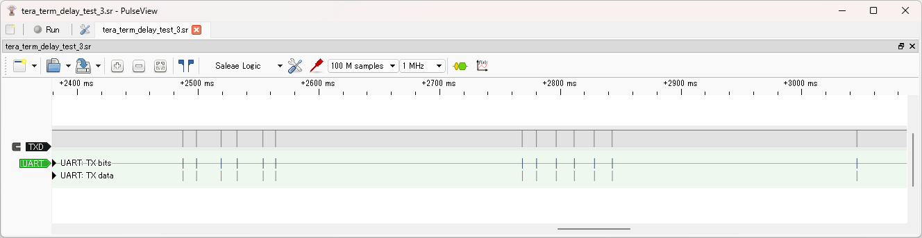 観測された信号 (追加実験 (2) 115200bps)