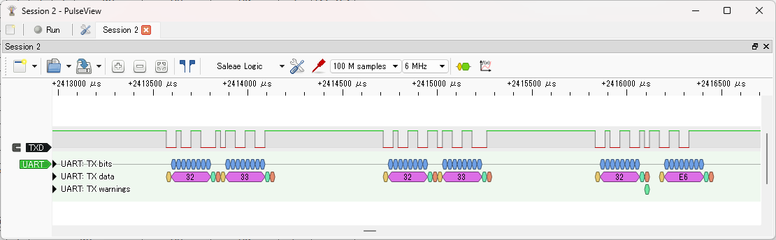 IchigoJam Q での実行結果